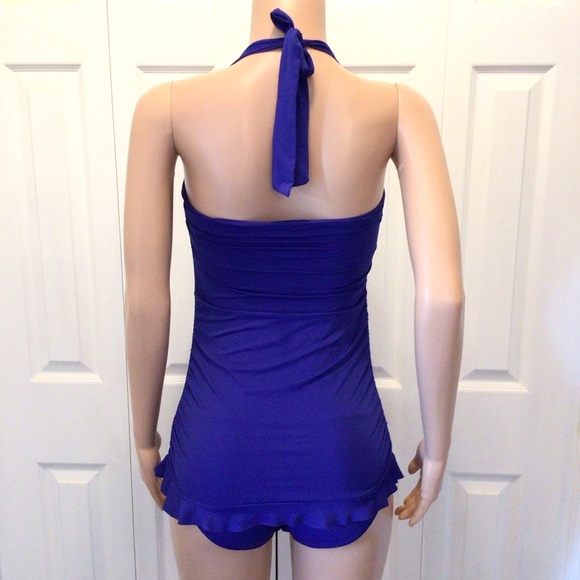 Tommy Bahama Womens Blue Twist Front Bandeau Halter 1pc Swimsuit Size 6 - Picture 4 of 9